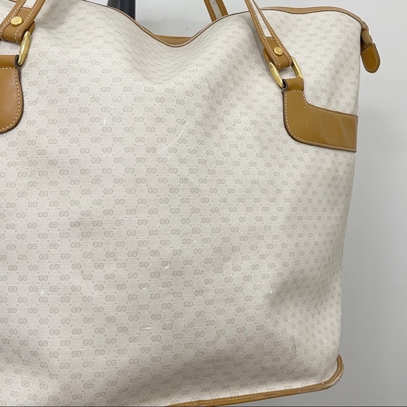 Gucci 70s Weekender Large Bag Micro Monogram Cream Tan - Picture 7 of 16